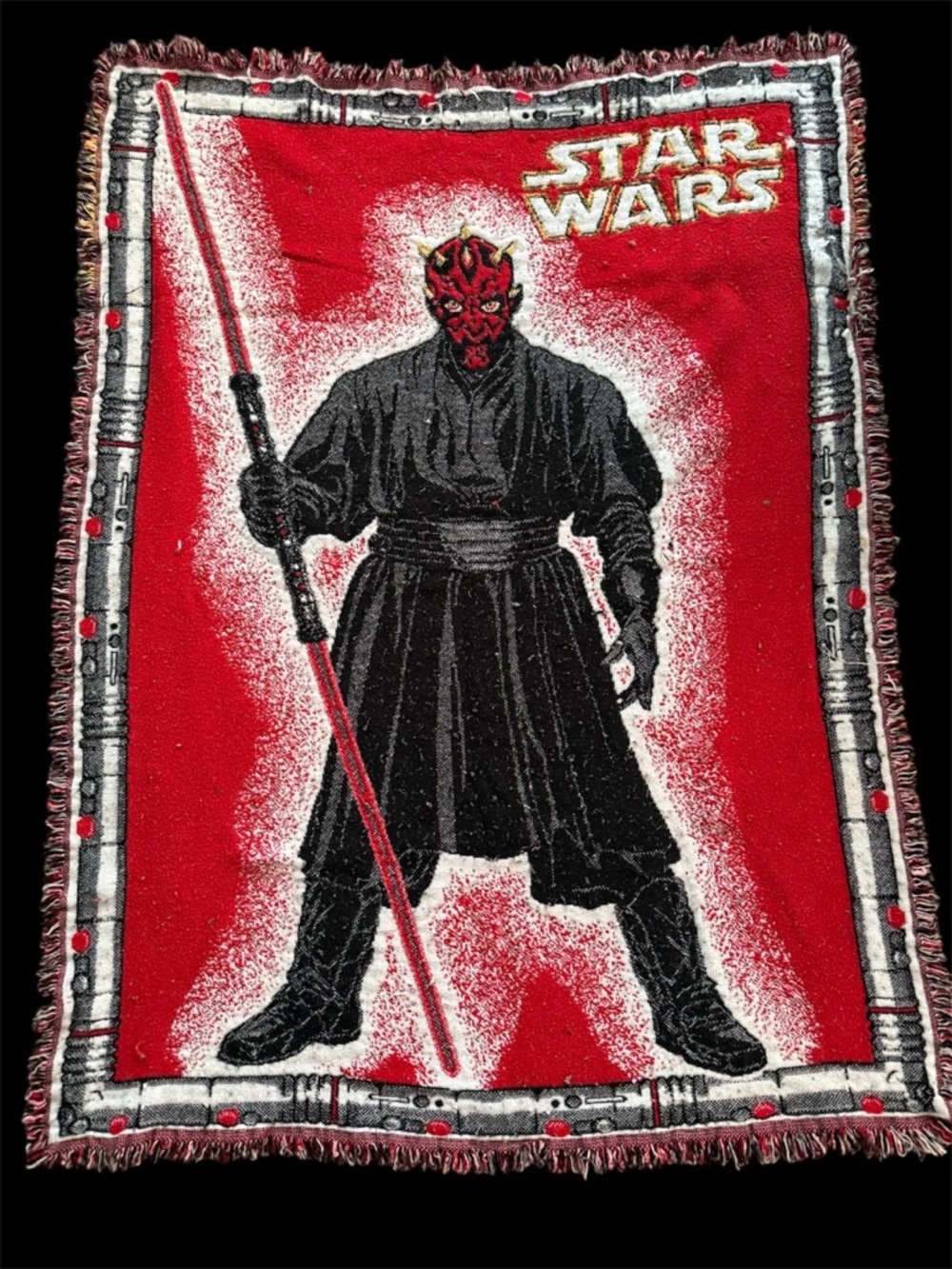 STAR WARS DARTH MAUL Antique 1999 Throw Blanket from Witch’s Estate Sale